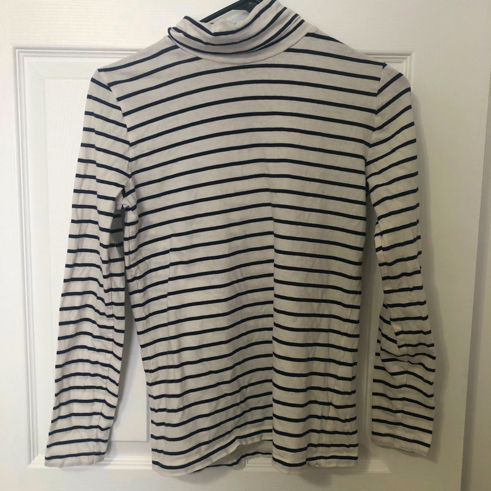 J Crew striped tissue turtleneck